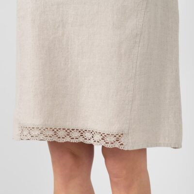 MILDA Dress natural linen 7 Natural linen knee length dress