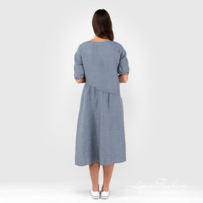 INDI Dress blue 10 Linen blue dress.