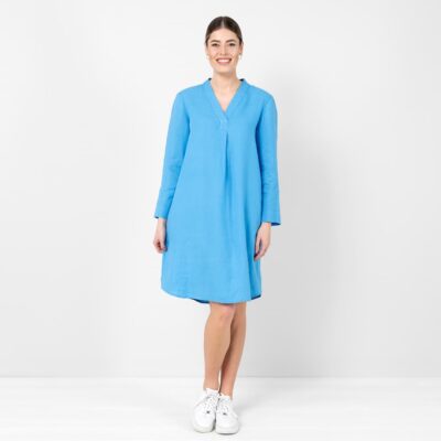MARA Dress light blue 7 Light blue linen dress, 100% linen