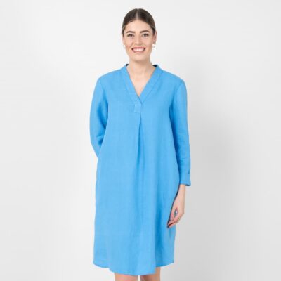 MARA Dress light blue 8 Light blue linen dress