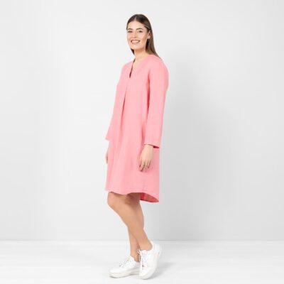 MARA Dress pink 10 Light pink linen dress, 100% linen