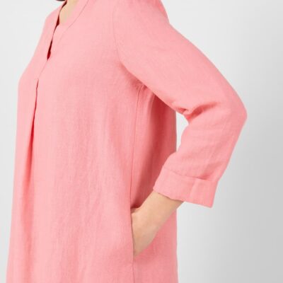 MARA Dress pink 11 Light pink linen dress, with pockets