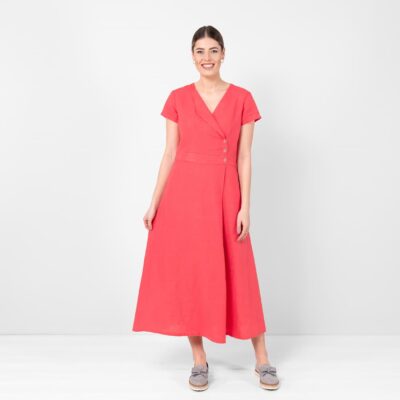 LAUREN Dress red 7 Red linen dress