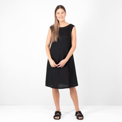 LUKA Dress black 9 linen black dress no sleeves