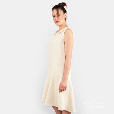 VANILA Dress cream 10 Cream colour linen-cotton dress.