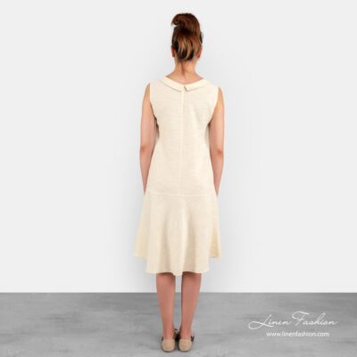 VANILA Dress cream 11 Cream colour linen cotton dress, VANILA.