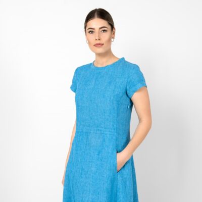 SIMA Dress blue 9 Blue linen dress