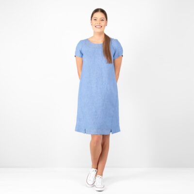 PROVENCE Dress blue 8 blue linen dress, washed