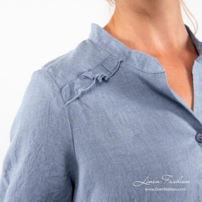 Light blue coloured linen dress.