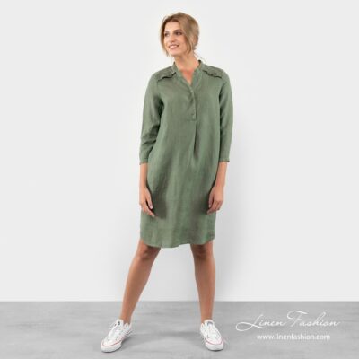 SIGA Dress green 8 Green linen dress.