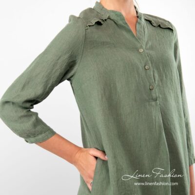 SIGA Dress green 10 Linen dress of green colour.