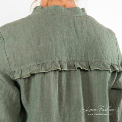 SIGA Dress green 11 Green dress of 100% linen fabric.