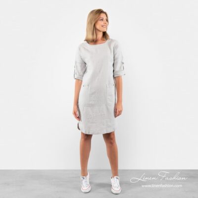 VILI Dress grey 7 Light grey linen dress full size