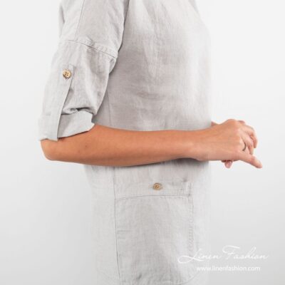 VILI Dress grey 9 Light grey linen dress sleeves