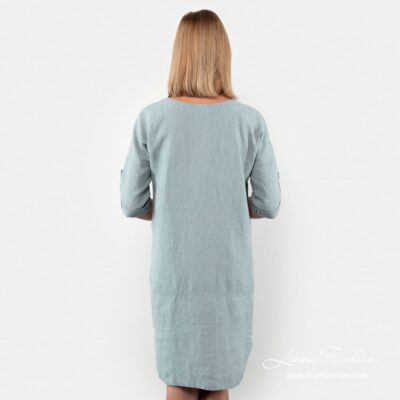 VILI Dress stone blue 10 Stone blue dress back side