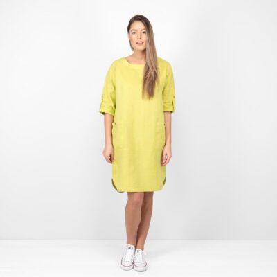 VILI Dress salad green 7 salad green linen dress