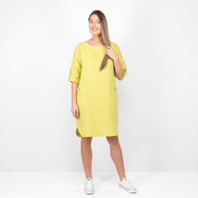VILI Dress salad green 8 salad green linen dress Vili