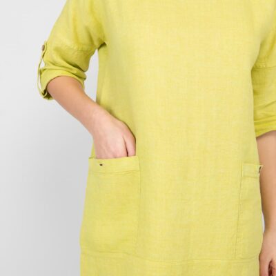 VILI Dress salad green 11 salad green linen dress, pockets on front