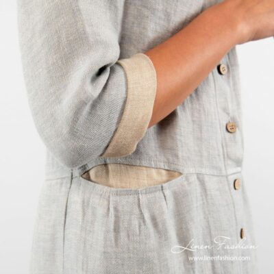 Grey linen dress sleeves