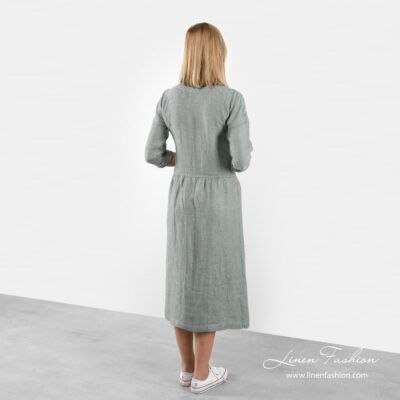 100% linen dress in greenish grey colour.