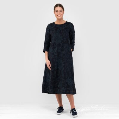 DELFINA Dress black floral 7 DELFINA floral pattern dress.
