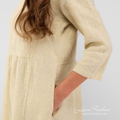 DELFINA Dress pale yellow 8 100% linen pale yellow dress.