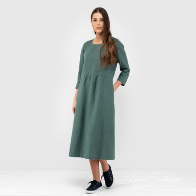 DELFINA Dress dark green 6 DELFINA green dress.