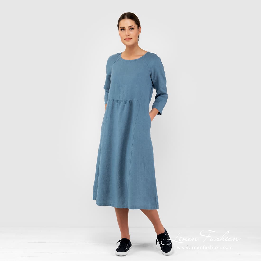 DELFINA blue dress.