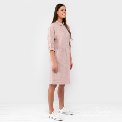 JUDIT Dress brownish 10 Linen-cotton dress, brownish.