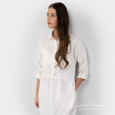 JUDIT Dress white 9 White dyed dress, JUDIT.