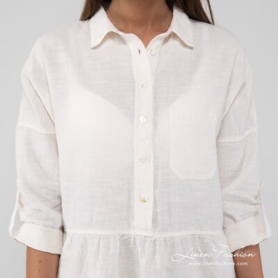 JUDIT Dress white 10 White dress of linen-cotton.