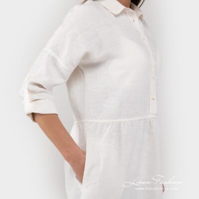 JUDIT Dress white 11 Linen cotton white dress.