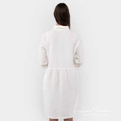 JUDIT Dress white 12 Linen cotton dress of white colour.