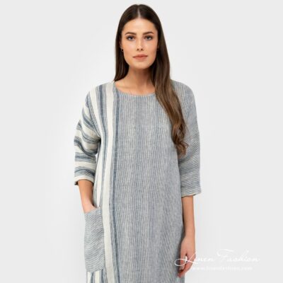 BERMUDA Dress striped 9 Stiped 100% linen dress.