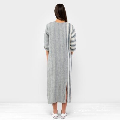 BERMUDA Dress striped 11 Striped dress of 100% linen fabric.