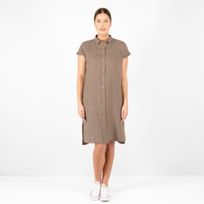 GINA Dress brown 7 brown linen dress