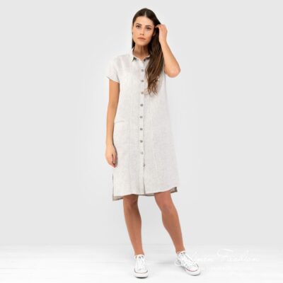 GINA Dress white 6 White linen dress full size