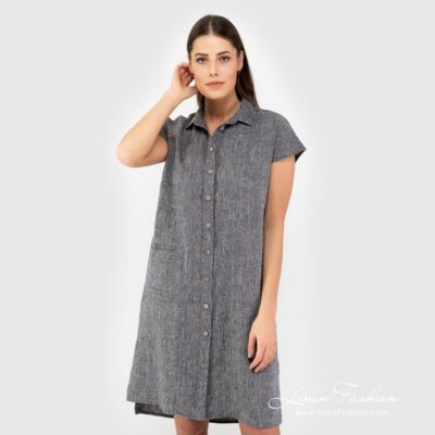 GINA Dress black 9 GINA black linen dress