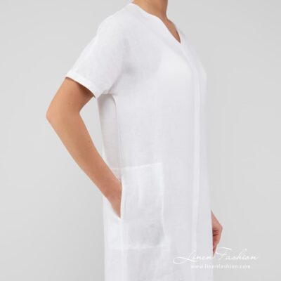 TOKYO Dress white 9 White dyed linen dress.