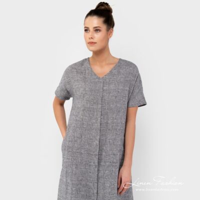 TOKYO Dress checked 9 100% linen dress in checks.