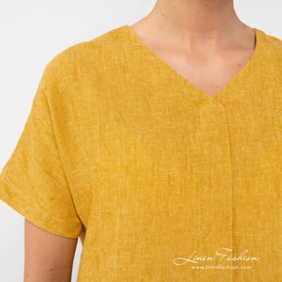TOKYO Dress yellow 10 Yellow coloured linen dress.