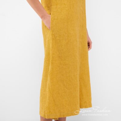 TOKYO Dress yellow 11 Yellow dress of 100% linen fabric.