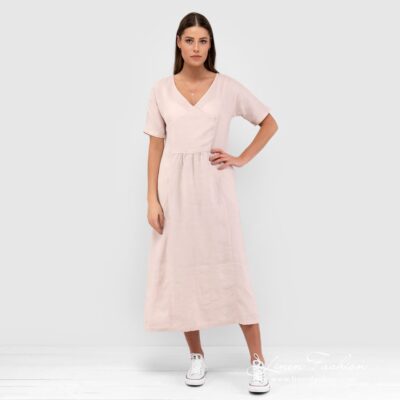 MELENA Dress light pink 5 Rosy linen dress