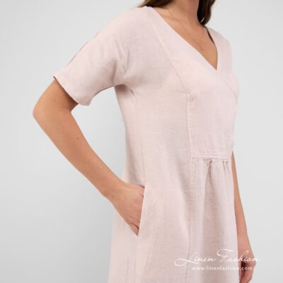 MELENA Dress light pink 7 Rosy linen dress with pockets