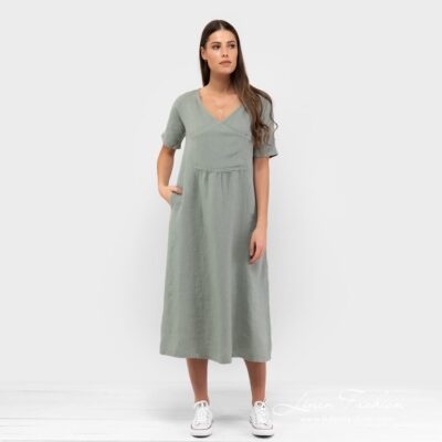 MELENA Dress bluish green 6 Bluish green dress, MELENA.