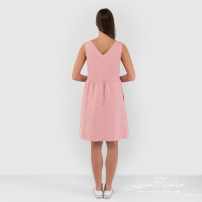 JAMAIKA Dress rose 11 100% linen dress, rosy.