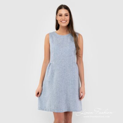 JAMAIKA Dress blue 7 Blue linen dress