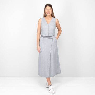 BRITTANY Vest grey 7 grey linen vest