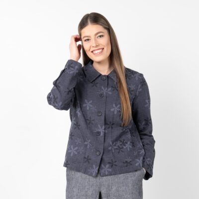 LIMA Jacket blue floral 10 Linen cotton floral jacket