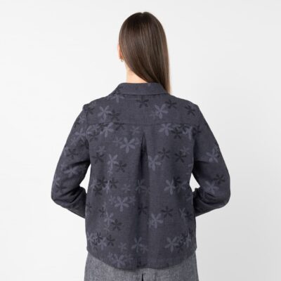 LIMA Jacket blue floral 14 Linen cotton floral jacket, long sleeves